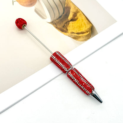DIY  hot selling straight stripe full diamond ballpoint pen creative beaded cute grain pen hand-inlaid with diamonds heavy work ballpoint pen