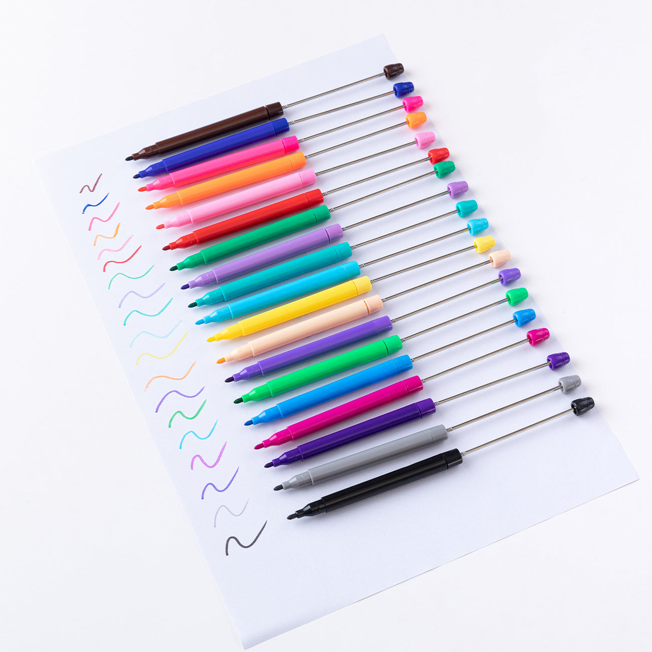 DIY Beaded Watercolor Pen - Art Student Children Hand-Painted Large Capacity Washable Color Pen