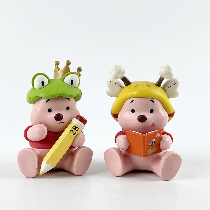Winnie the Pooh 6 Eyyi Pig Figure Crane Machine Gacha Cultural and Creative Blind Box Gift Car Ornaments Wholesale Delivery