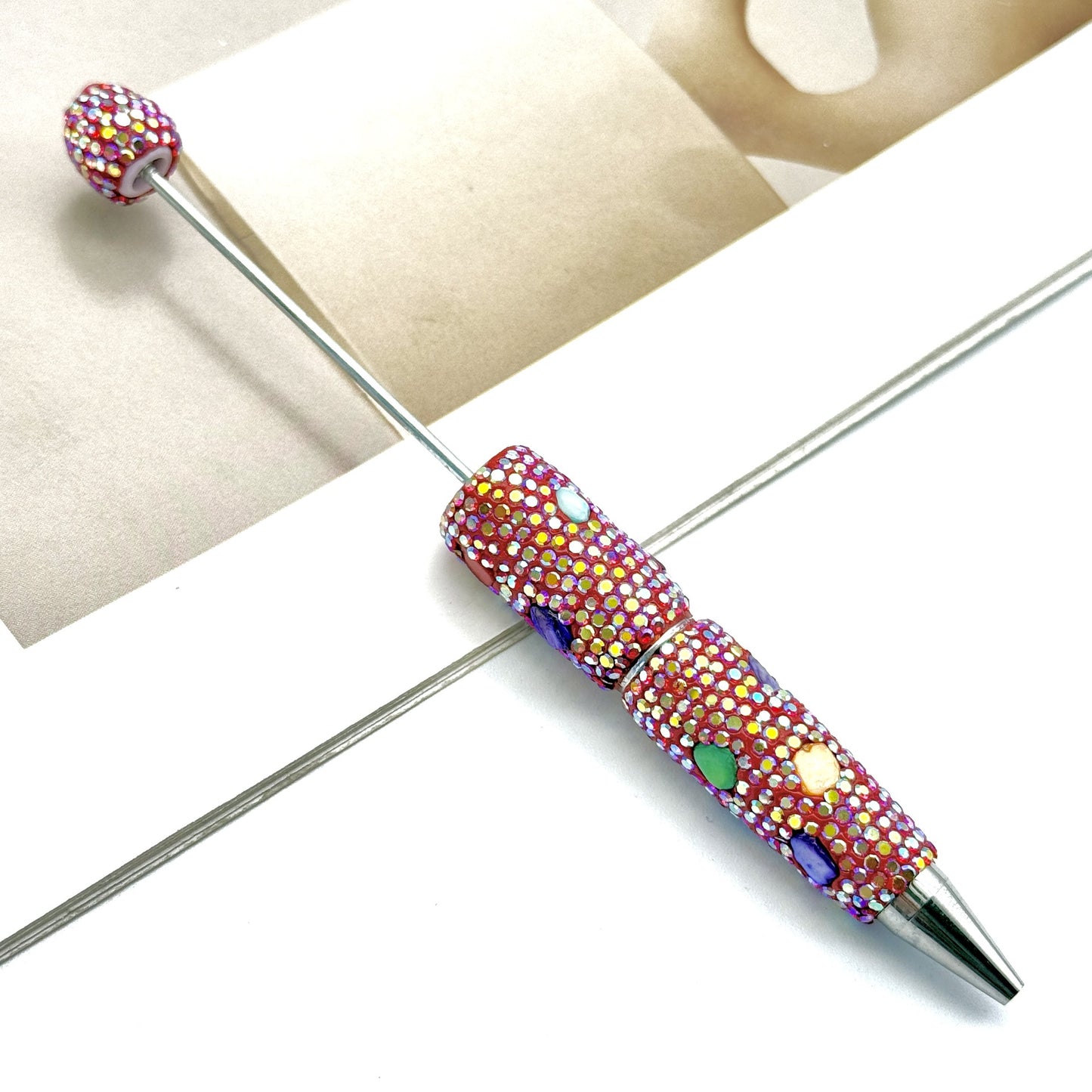 DIY electroplating colorful shell full diamond pen new heavy industry diamond beaded pen cross-border hot selling educational student stationery