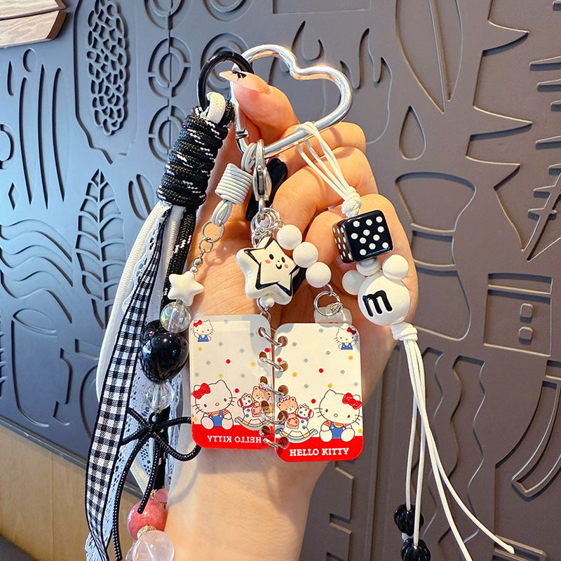 Creative handmade DIY beaded handbook keychain miu bag pendant couple keychain small pendant accessories