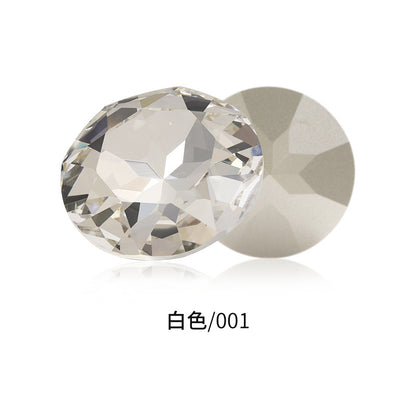 Cross-border electroplated high-end K9 gemstone flower 35mm round pointed base crystal glass diamond - clothing DIY accessory