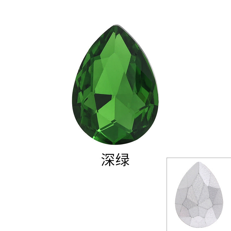 Drop Shape Diamond, Real Silver Plated Bottom Glass, Rhinestone Luggage, Hair Accessories, Accessories, Culet Drop Diamond
