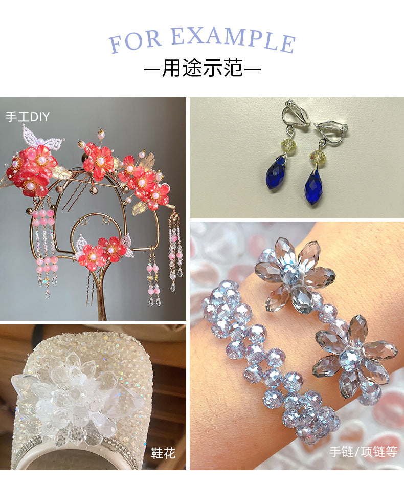 Water Drop Crystal Glass Beads - 6x12mm Horizontal Hole Multi-Color Beaded Curtain Clothing DIY
