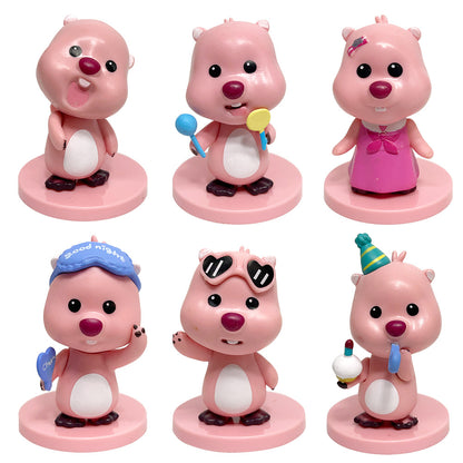 Tilt head Ruby 6 models little beaver figure blind box cute toy doll car cake ornament gacha claw machine