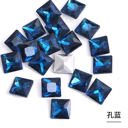 Square special-shaped diamonds, real silver-plated bottoms, bags, hair clips, accessories, shoes, clothing, accessories, pointed bottoms, square diamonds