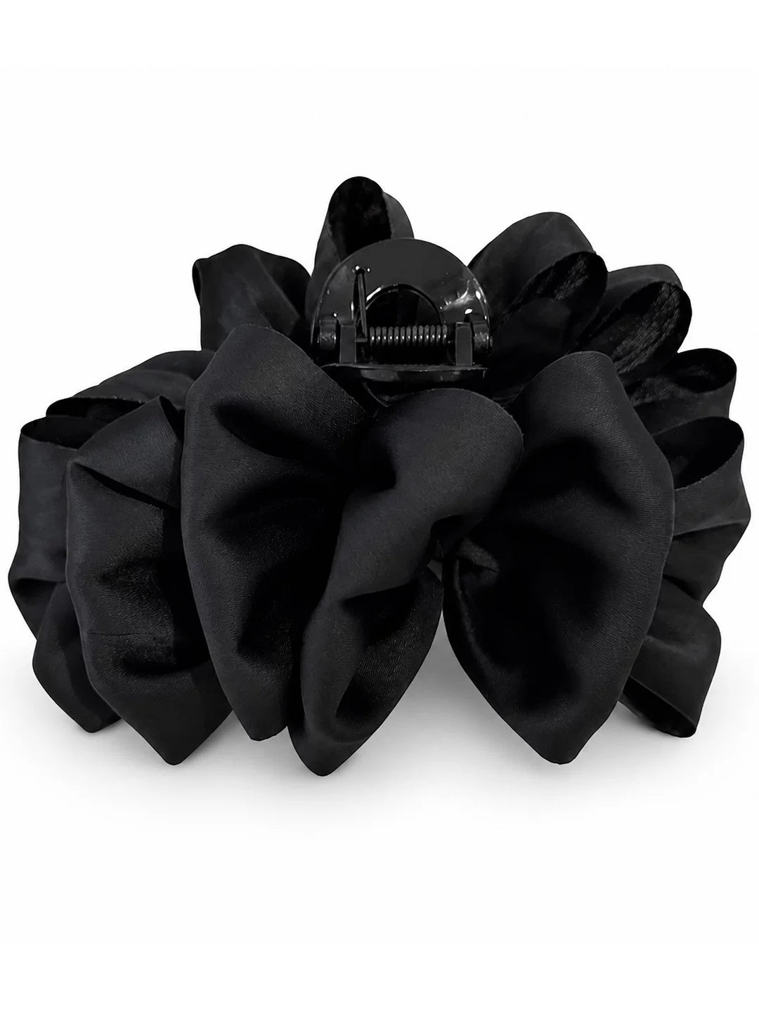 Cloud bubble clip for women, high-end black satin bow hair clip, small hair volume half tie, hair clip headwear