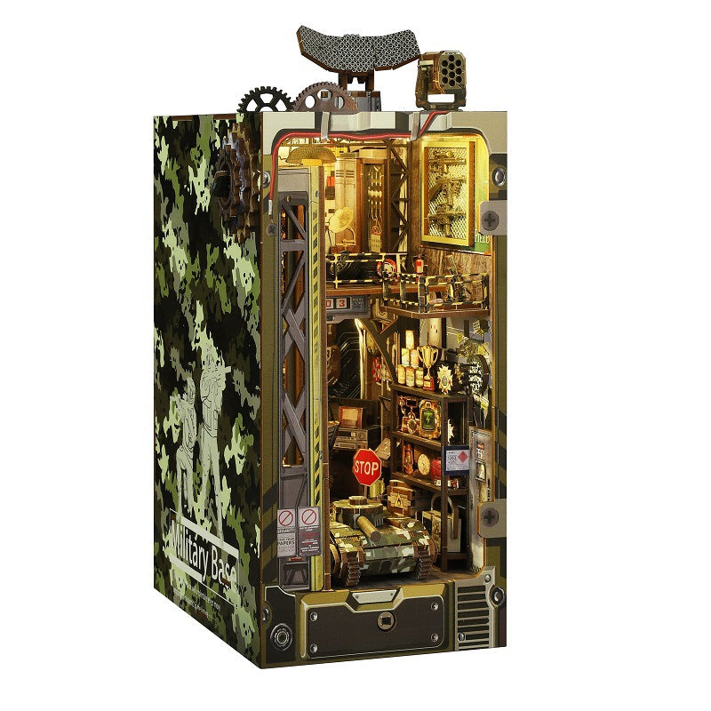 Jiite DIY Cottage JTSL-18A Military Industry Base Military Style Miniature Landscape Model Ornament Birthday Gift