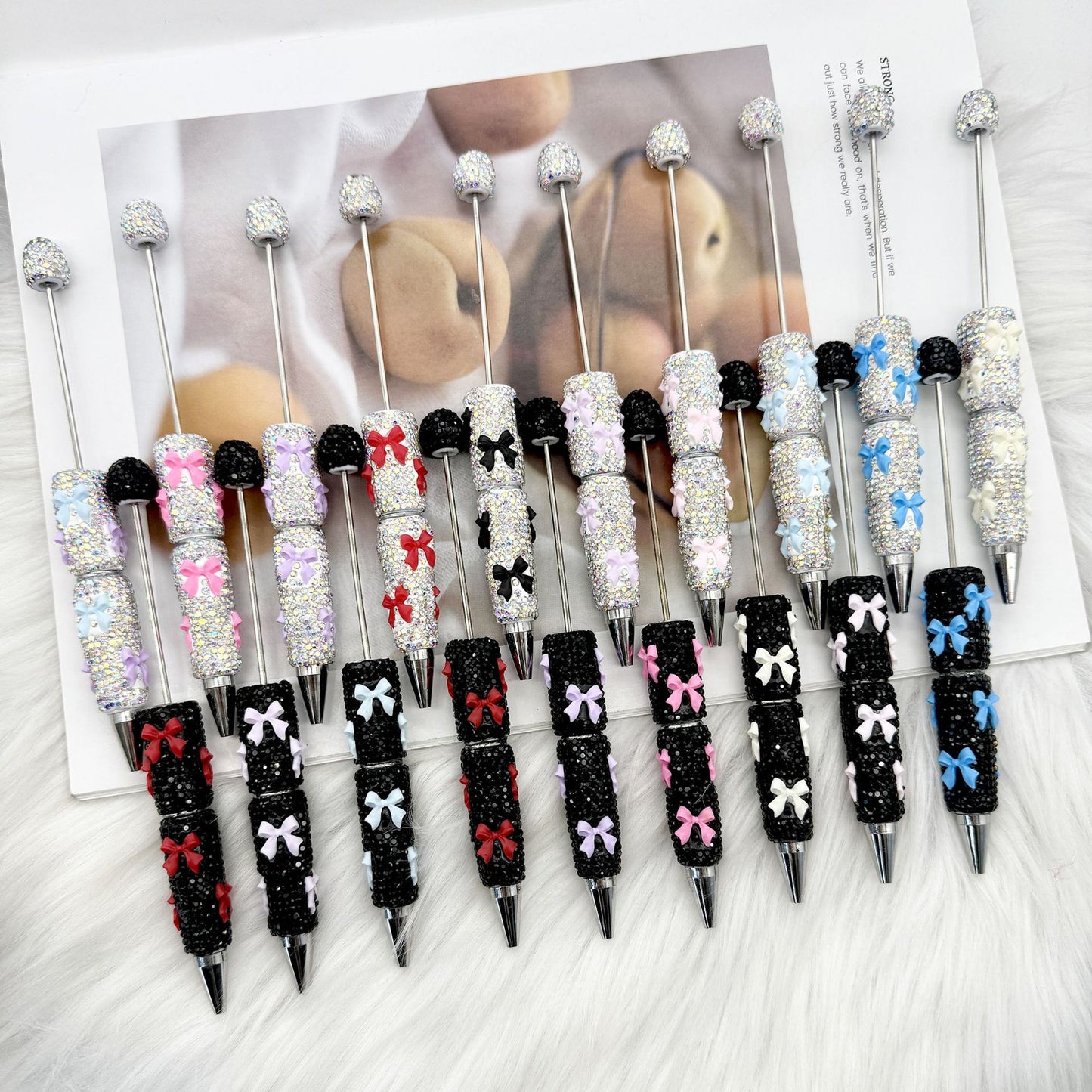 DIY creative bow full diamond  pen multi-color diamond gift pen Valentine's Day series gift pen in stock