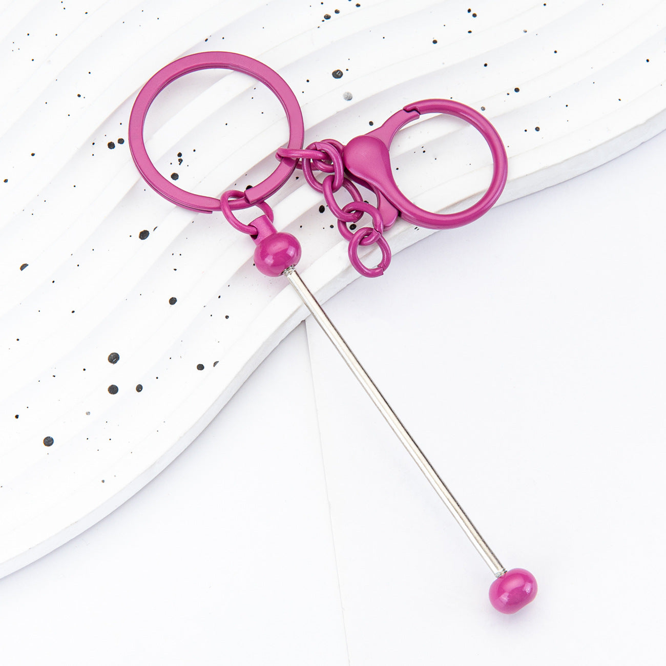 DIY Beaded Keychain - Wholesale Small Gift Pendant Metal Gradient Colored Keychain