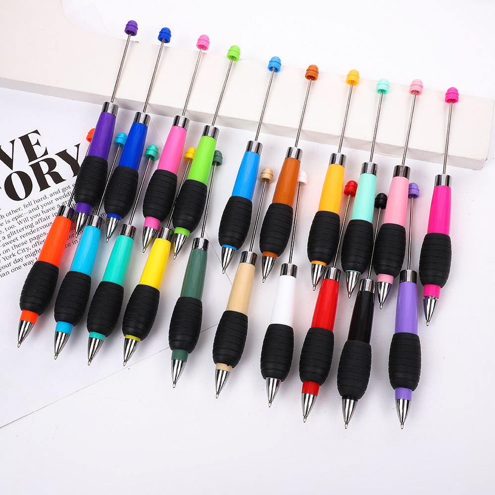 Creative DIY telescopic ballpoint pen, Morandi macaron color rotating telescopic beading, cute love small fresh ballpoint pen