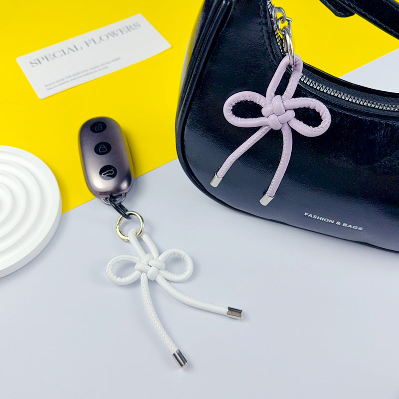 Creative PU leather Chinese knot keychain pendant accessories couple miu bag keychain pendant small gift