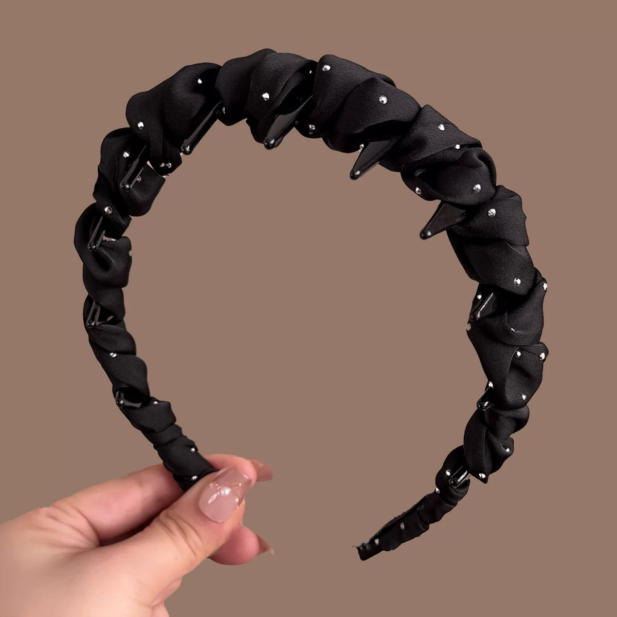 Elegant fabric with a starry sky-high headband for women, high-end new high-crown headband with teeth, face-washing hair clip, for everyday outdoor wear