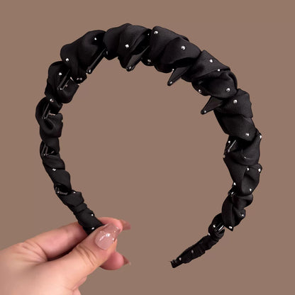 Elegant fabric with a starry sky-high headband for women, high-end new high-crown headband with teeth, face-washing hair clip, for everyday outdoor wear