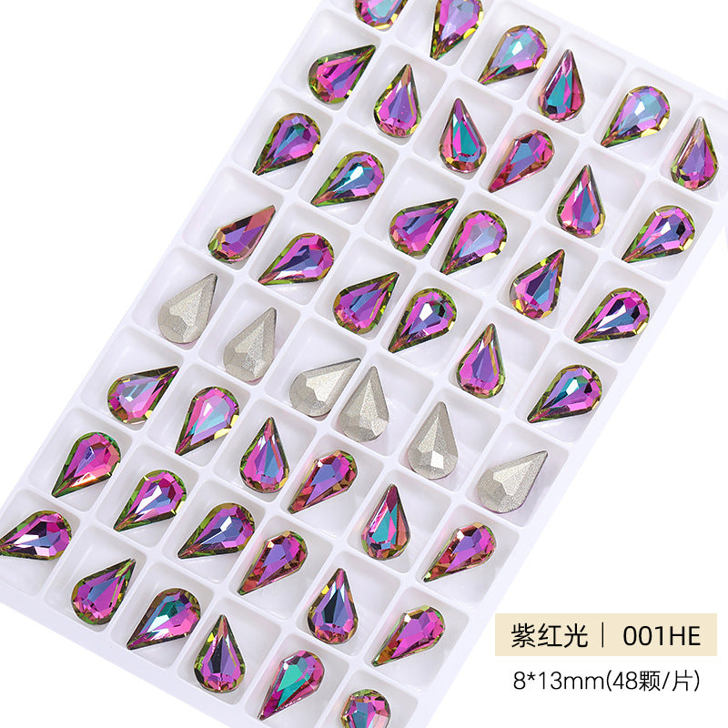 Cross-border source: Guazi pointed water drop, high-top diamond, special-shaped water rhinestone, DIY jewelry accessories, pointed bottom diamond, nail art sticker, diamond material