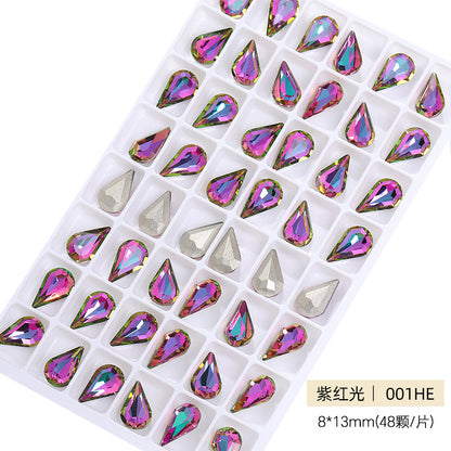 Cross-border source: Guazi pointed water drop, high-top diamond, special-shaped water rhinestone, DIY jewelry accessories, pointed bottom diamond, nail art sticker, diamond material