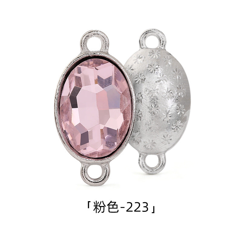 Oval 10*14mm double hanging zinc alloy silver chain headband pendant clothing DIY accessories hairpin headband hanging