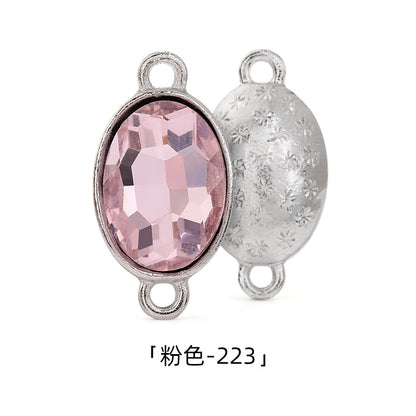 Oval 10*14mm double hanging zinc alloy silver chain headband pendant clothing DIY accessories hairpin headband hanging