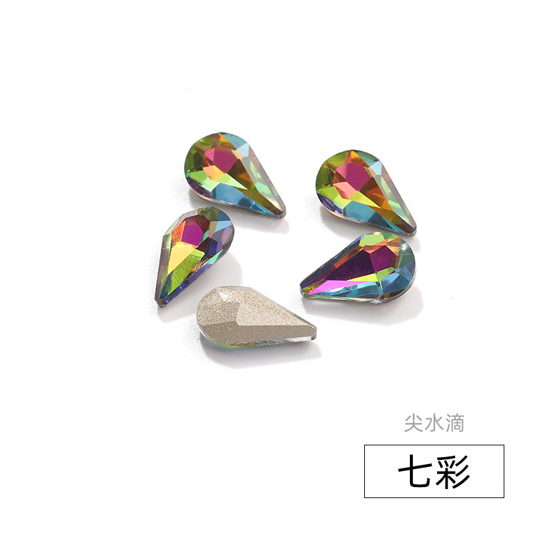 Long Drop Teardrop Diamond Rhinestones - Silver Crystal Luggage Jewelry Nail Art Clothing Hair Accessories
