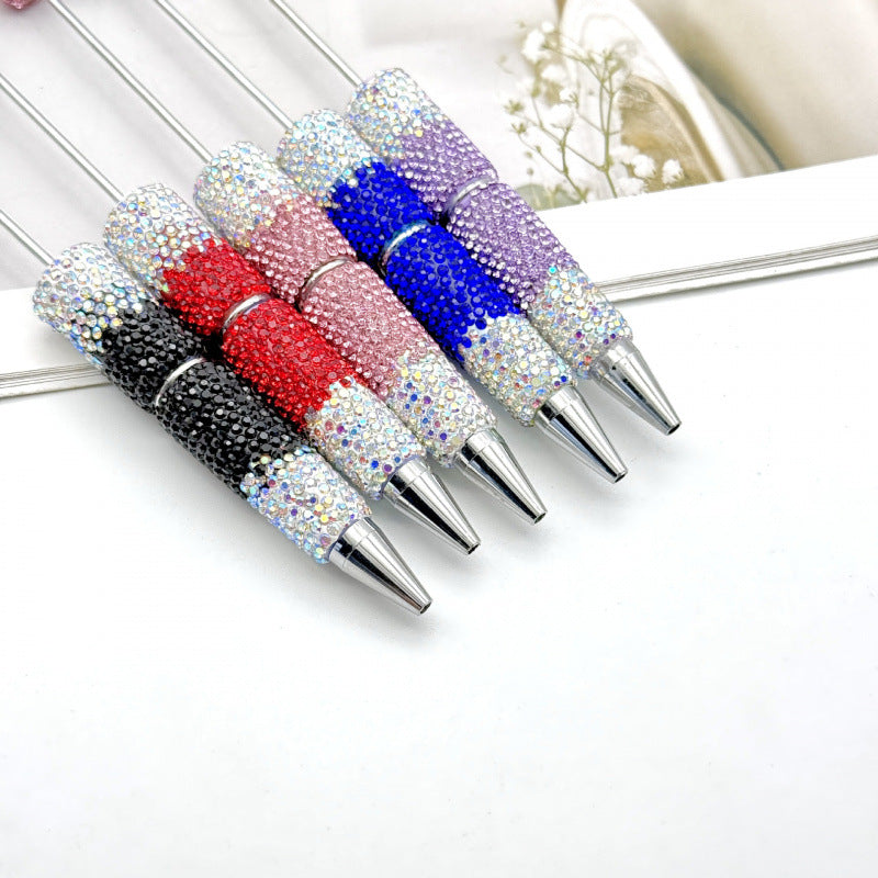 Multi-color gradient full diamond ballpoint pen DIY fun handmade full diamond ballpoint pen educational student stationery gift pen
