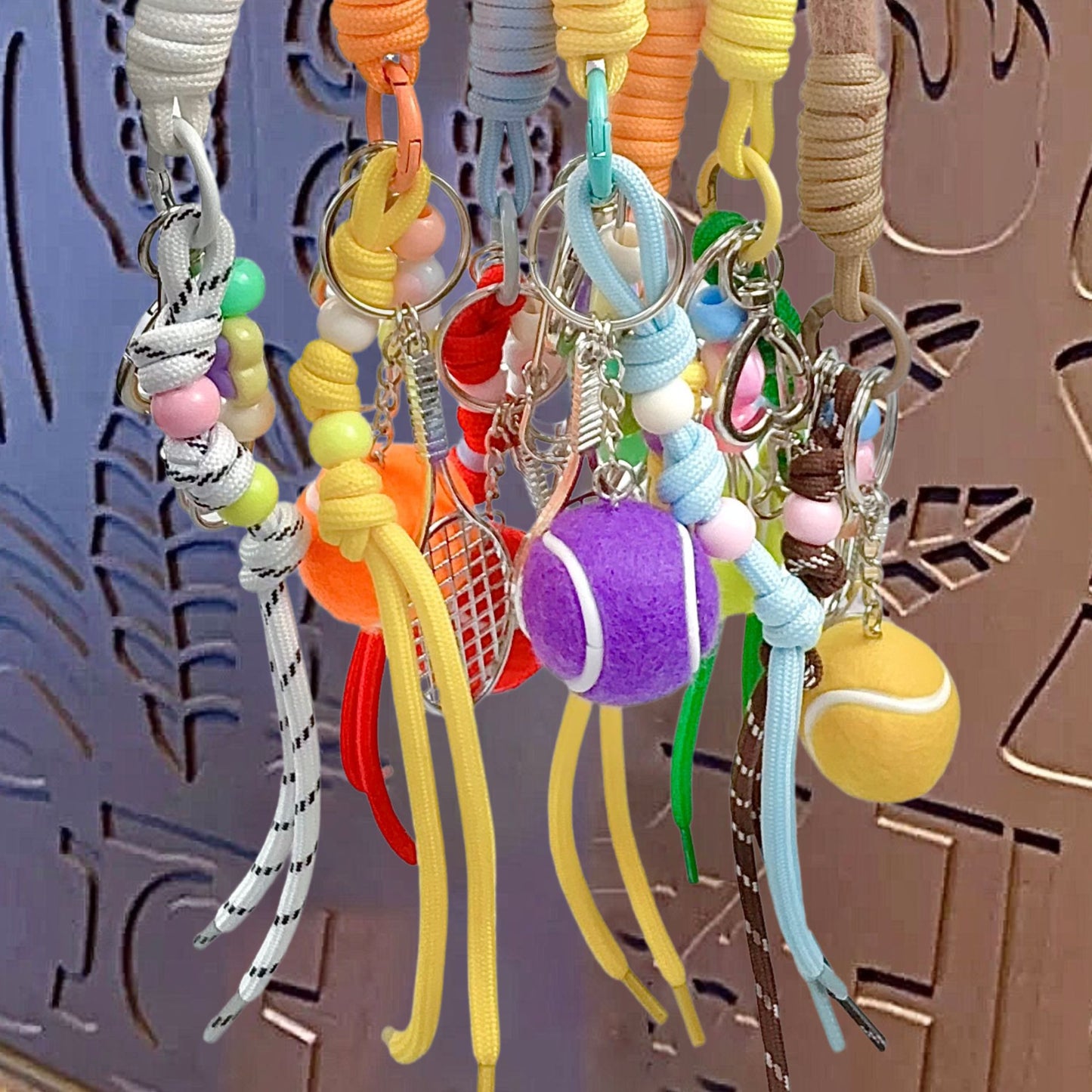 miu tennis rope keychain school bag pendant cute couple bag key chain charm small gift wholesale