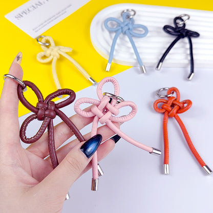 Creative PU leather Chinese knot keychain pendant accessories couple miu bag keychain pendant small gift