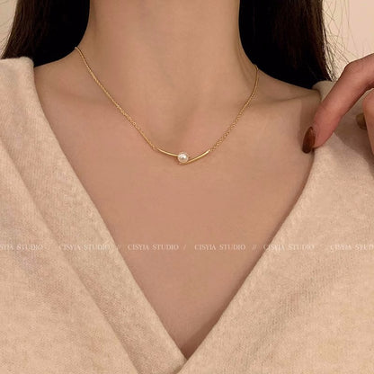 Korean INS style double-layer pearl starry sky necklace for women, sophisticated light luxury necklace, accessory choker collarbone chain