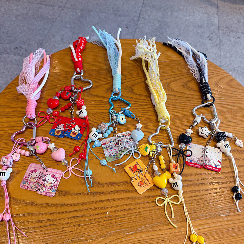 Creative handmade DIY beaded handbook keychain miu bag pendant couple keychain small pendant accessories