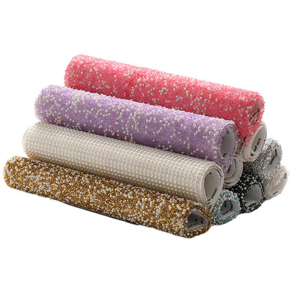 Resin 24*40CM pearl diamond mesh water rhinestone glue mesh peels off and sticks instantly for DIY crafts, sequins, glue, jewelry accessories