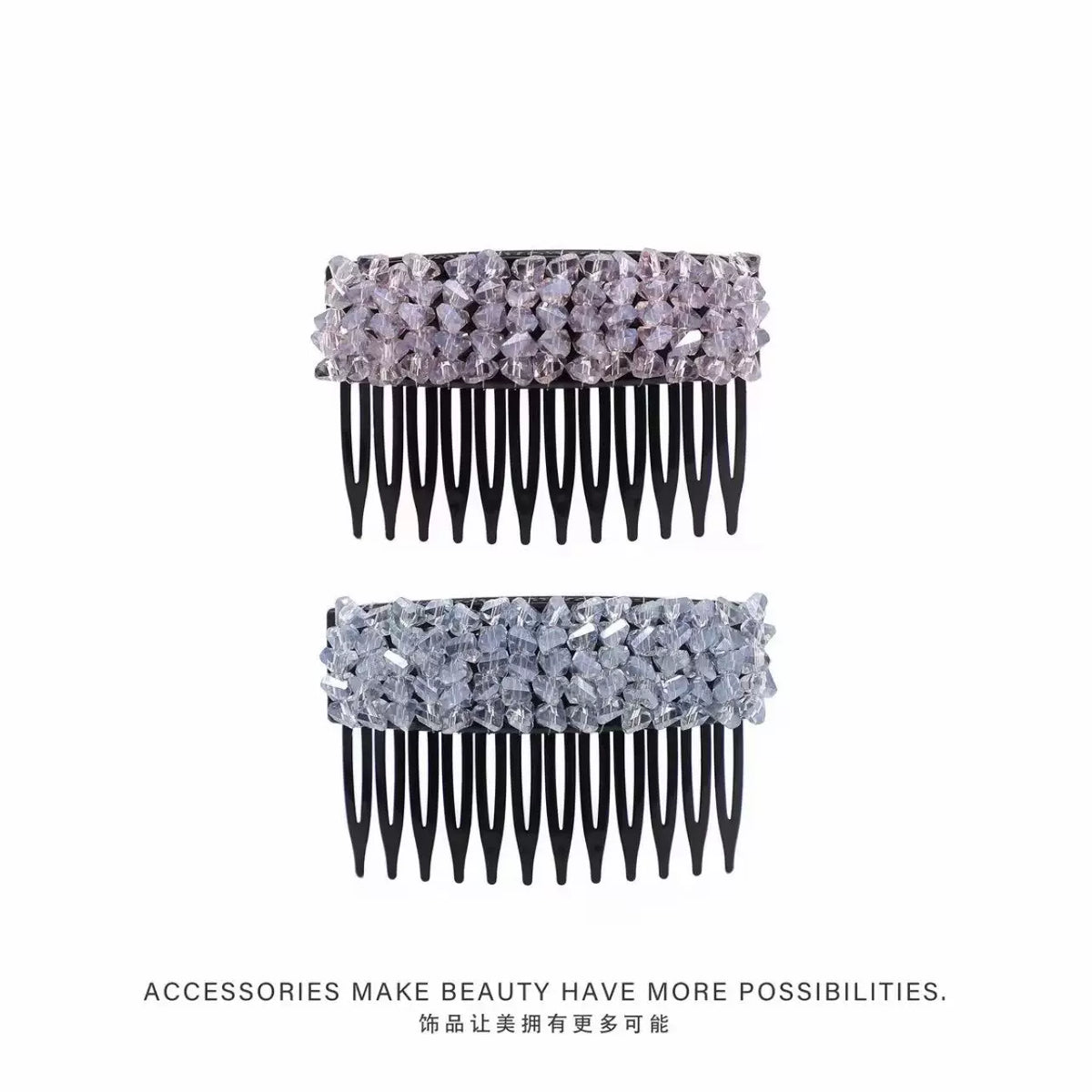 Elegant light luxury rhinestone hair comb, high-end inverted comb hair accessory, new style of bangs and loose hair organizer, side hair clip