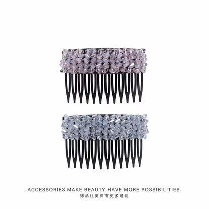 Elegant light luxury rhinestone hair comb, high-end inverted comb hair accessory, new style of bangs and loose hair organizer, side hair clip