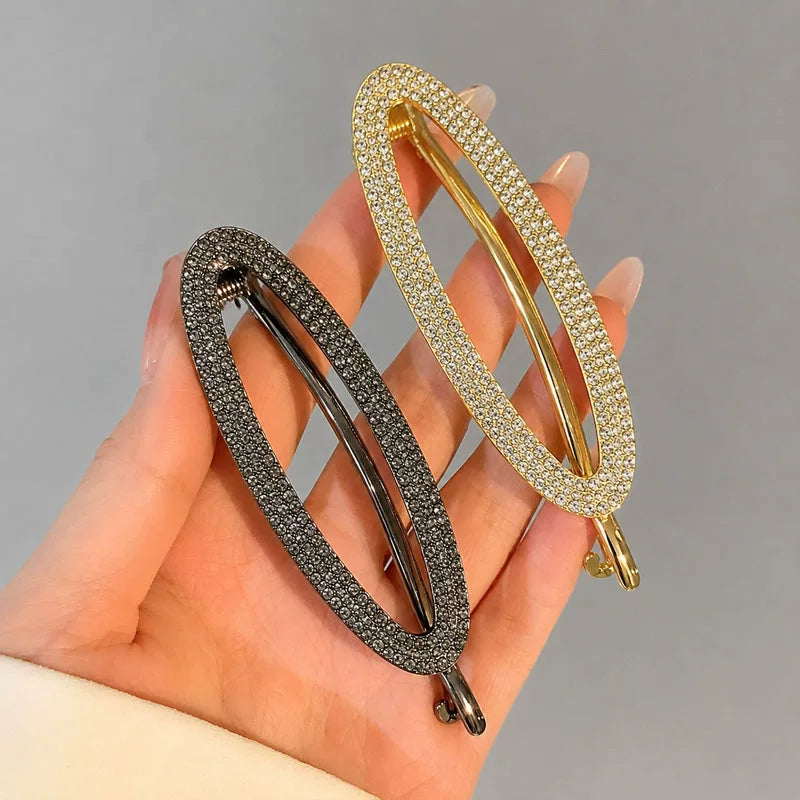 Large size with a sophisticated feel, fully diamond-filled metallic temperament, light luxury twist twist pin, figure-eight hair updo, exquisite headpiece hair accessory for women