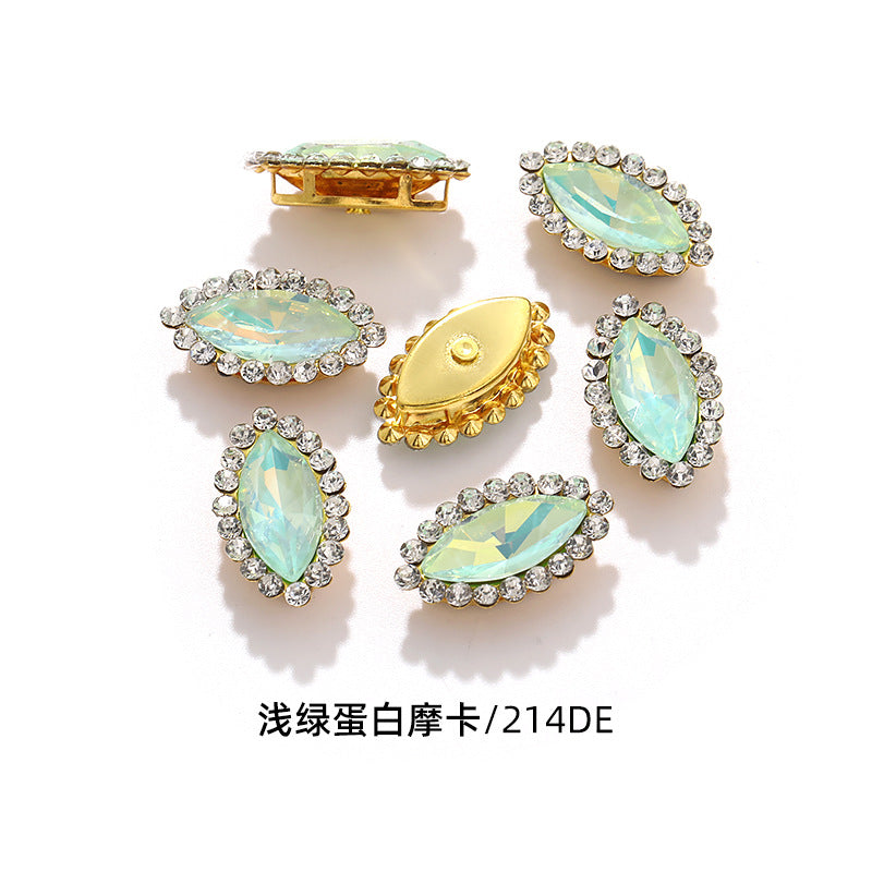 Horse Eye Sunflower Double-layer Hand-Stitched Diamond Shaped Edge Glass Diamond Clothing Bag DIY Accessories Manufacturer Wholesale