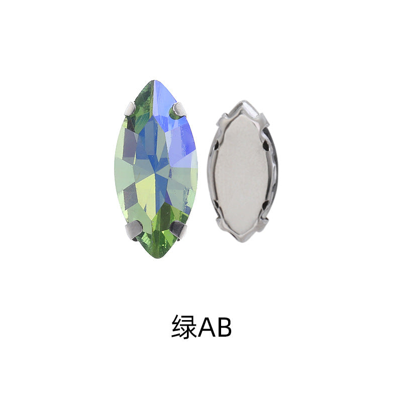 Navette Crystal Square Claw Rhinestones - Thickened Bottom Hand-Sewn Shoes Luggage Clothing Accessories
