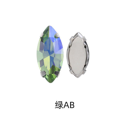 Navette Crystal Square Claw Rhinestones - Thickened Bottom Hand-Sewn Shoes Luggage Clothing Accessories