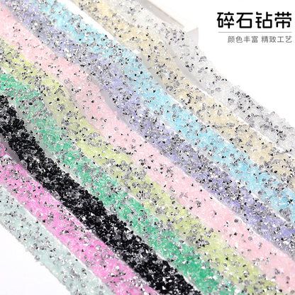 小红书新款碎石钻带鞋子包包服装饰品等手工配件撕下即粘树脂钻带