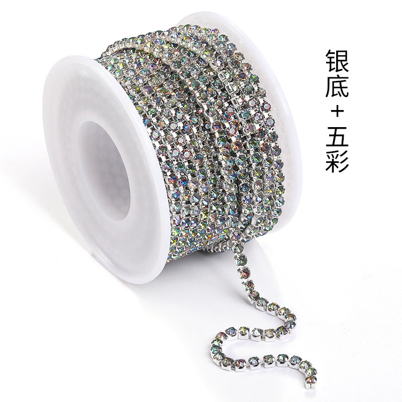 Cross-border explosive SS12 electrophoretic rhinestone claw chain, colorful diamond chain, intensive mobile phone case, luggage, clothing, accessories, diamond chain