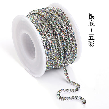 Cross-border explosive SS12 electrophoretic rhinestone claw chain, colorful diamond chain, intensive mobile phone case, luggage, clothing, accessories, diamond chain