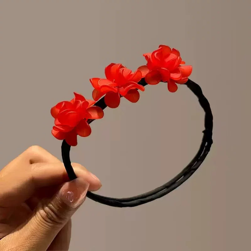 Floral hair wand bun updo tool, lazy minimalist flower bud headpiece, acrylic upgraded hydrangea hair accessory