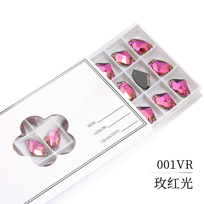 Axe Flat Buckle - Flat Bottom Special-Shaped Hand-Sewn Rhinestones Real Silver Plating Shoe Accessories Luggage Clothing