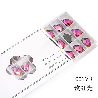 Axe Flat Buckle - Flat Bottom Special-Shaped Hand-Sewn Rhinestones Real Silver Plating Shoe Accessories Luggage Clothing