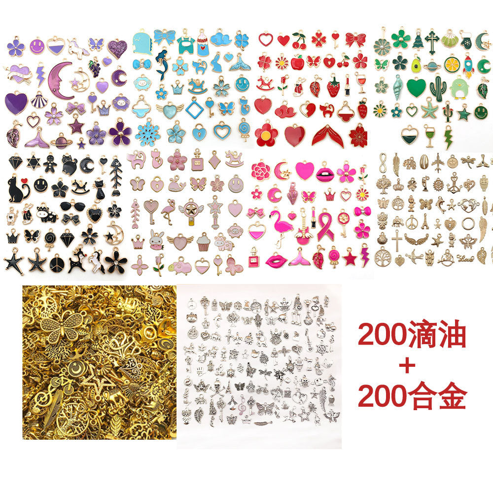 pendant Charms mix collections - Dripping Alloy DIY Bracelet Necklace Earring Key Ring Pendant