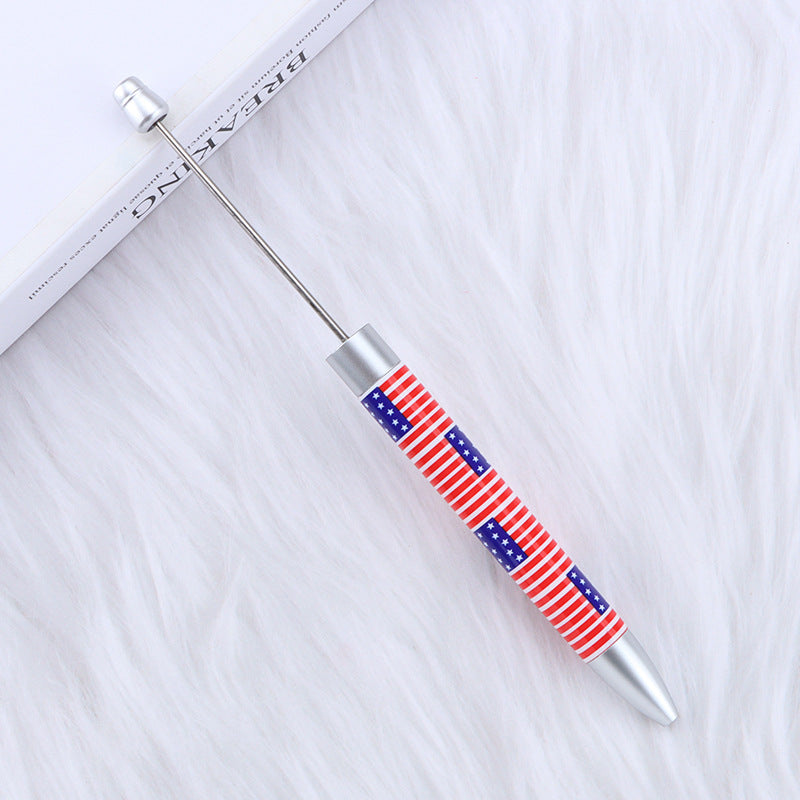 creative printed ballpoint pen diy beaded sunflower flag printed plastic ballpoint pen theme advertising gift pen
