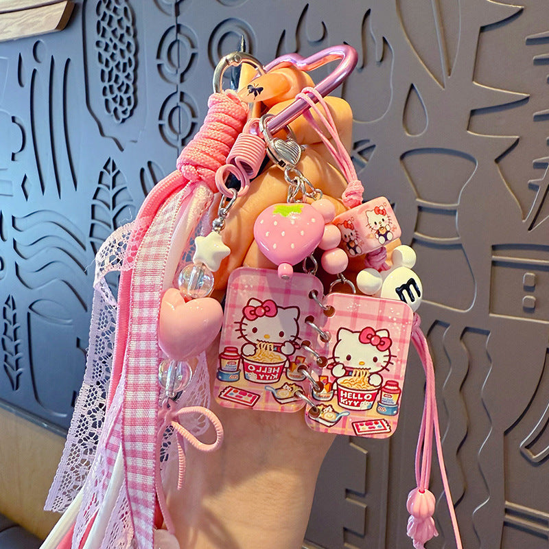 Creative handmade DIY beaded handbook keychain miu bag pendant couple keychain small pendant accessories