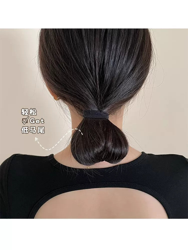 Black rubber band hair tie for women, high elasticity and durable rubber band hair tie, headpiece for high ponytail, small rubber band that won't damage hair