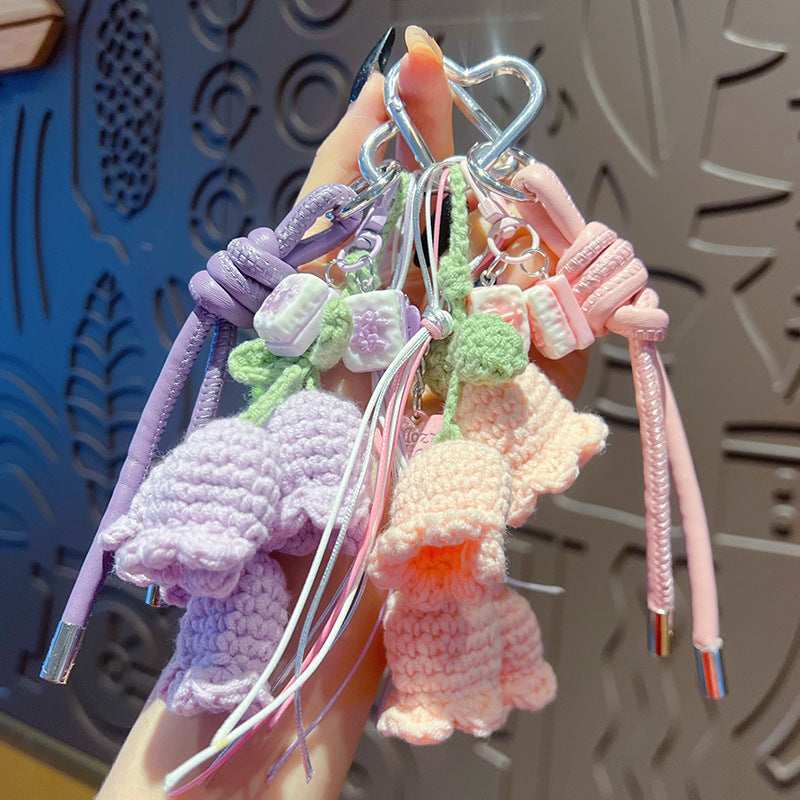 Handmade DIY wool thread knitting wind chimes bracelet keychain miu tie bag pendant couple car school bag small pendant