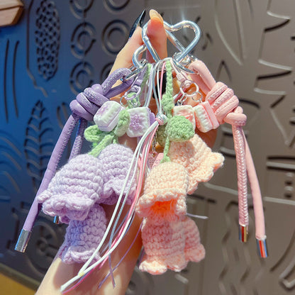 Handmade DIY wool thread knitting wind chimes bracelet keychain miu tie bag pendant couple car school bag small pendant