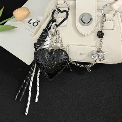 New product miu style five-pointed star bag ornament car key chain dopamine color matching pendant souvenir lanyard outfit