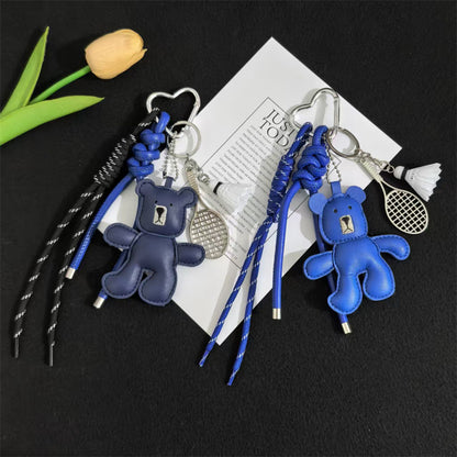 Dumb bear braided lanyard car keychain pendant cartoon cute bag charm mobile phone lanyard cute pendant