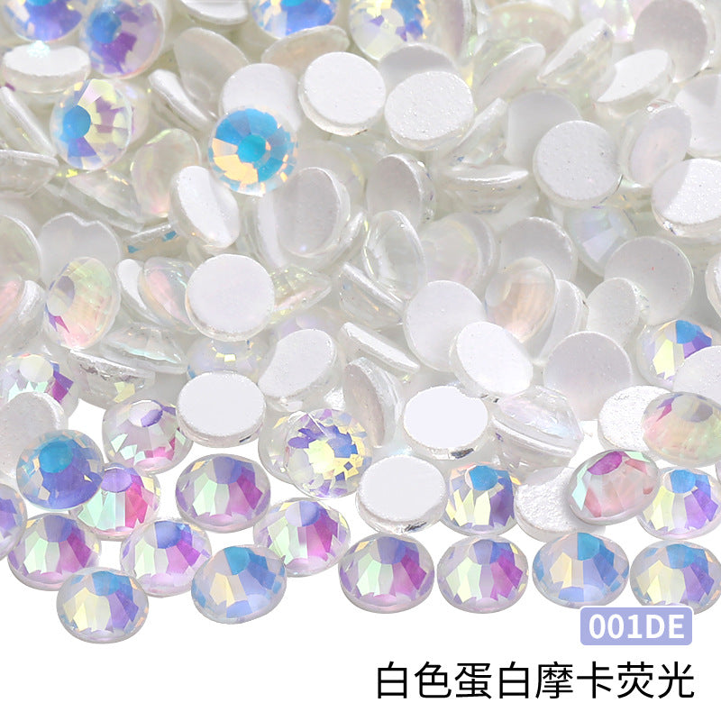 Guomao A-Diamond Even-Face Protein Mocha Fluorescent Ultra-Glitter Glass Diamond Jewelry Accessories DIY Phone Case Accessories Flat-Bottom Diamond
